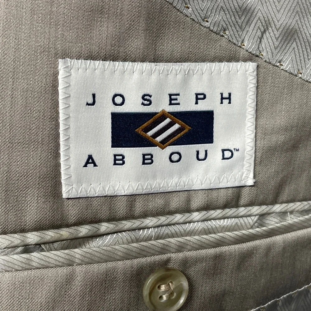 Joseph Abboud Blazer Men 42R Tan Super 120s Wool 2-Button Professional Classic